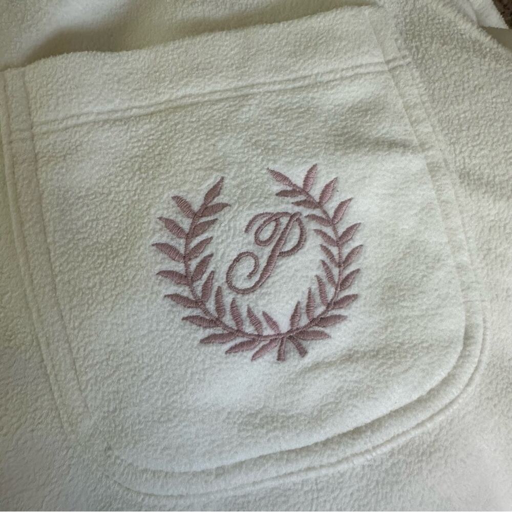 Victoria’s Secret PINK Cream Fleece 2pc. Pajama Set‎ with Embroidered Pocket, XL - Picture 2 of 12